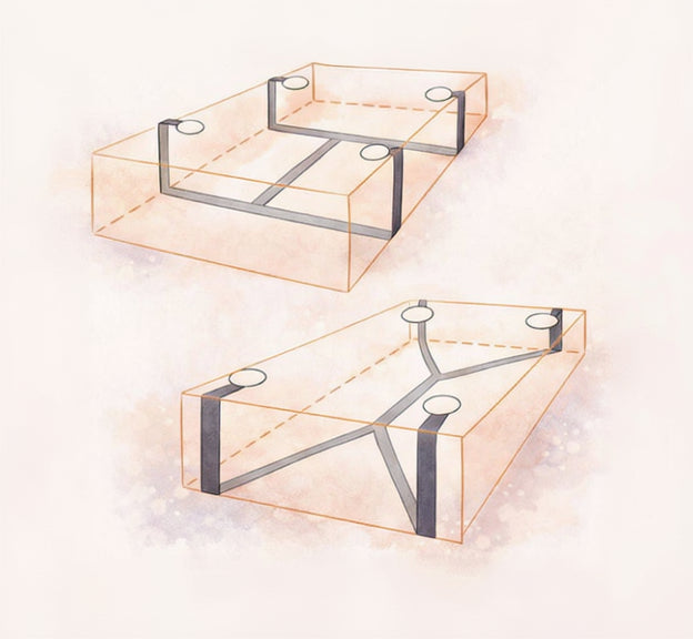 Schéma explicatif - Le Jeu du Soir -Installation sous le matelas. Invisible. Réutilisable. Élégant.